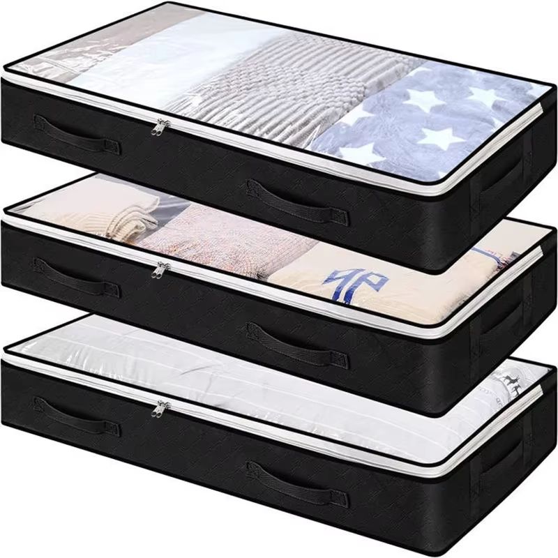 UltraSlim NonWoven UnderBed Quilt  Clothes Storage Bag 100 X 50 X 15 Cm Dust  MoistureProof 5