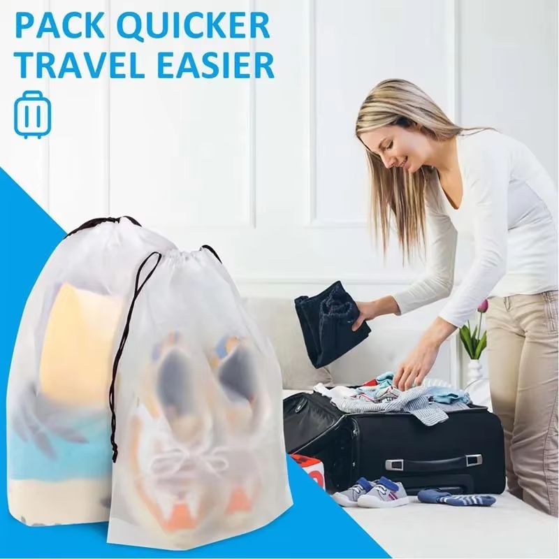 EcoClear Waterproof Drawstring Shoe  Travel Storage Bags 10Pack 5