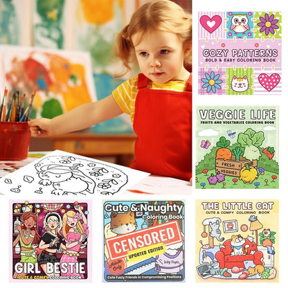 Cute Cartoon Coloring Book For Adults Stress Relief Educational Gift Graffiti Painting Book For Tee 1