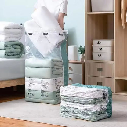 No-Pump Mega Compression Storage Bags – Large Reusable Vacuum Bags for Clothes & Blankets