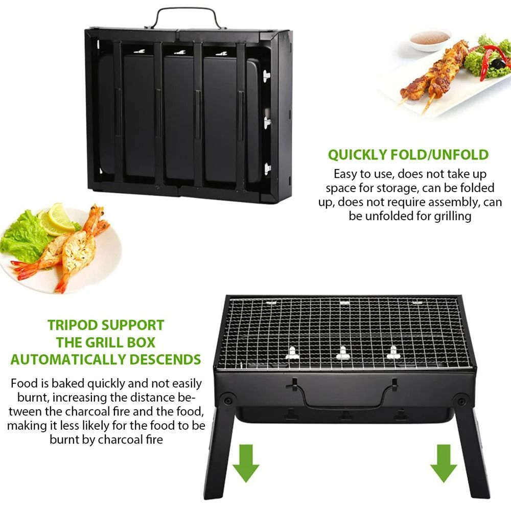 Portable Foldable Charcoal Grill  Outdoor BBQ Stove For Camping Tailgating And Picnics 4