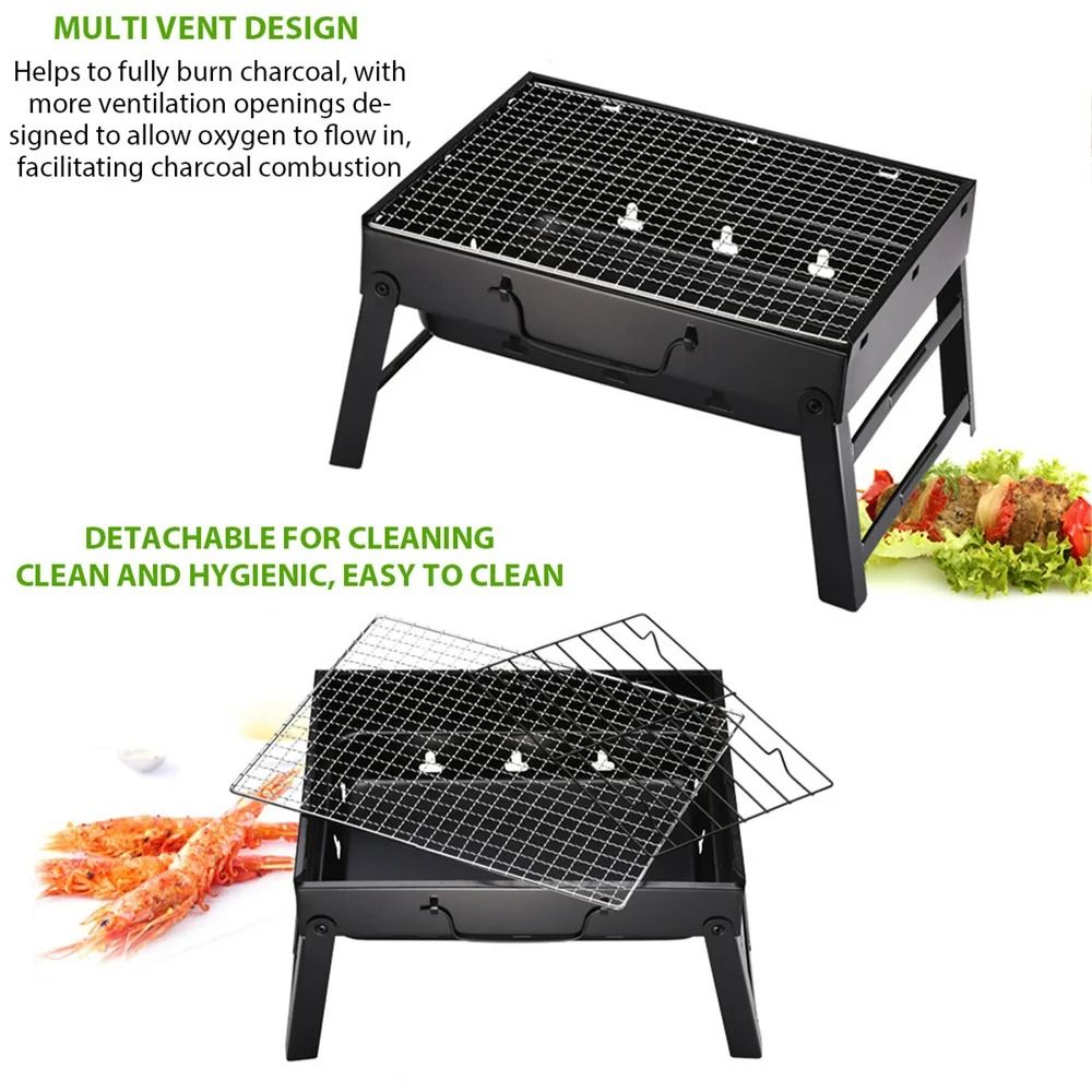 Portable Foldable Charcoal Grill  Outdoor BBQ Stove For Camping Tailgating And Picnics 6