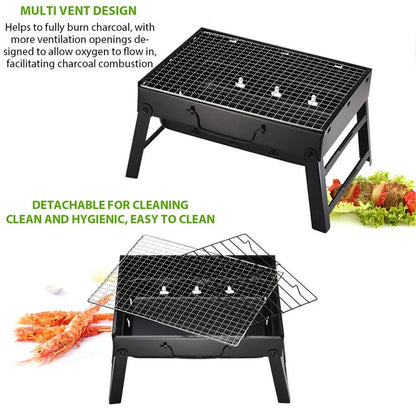 Portable Foldable Charcoal Grill  Outdoor BBQ Stove For Camping Tailgating And Picnics 6
