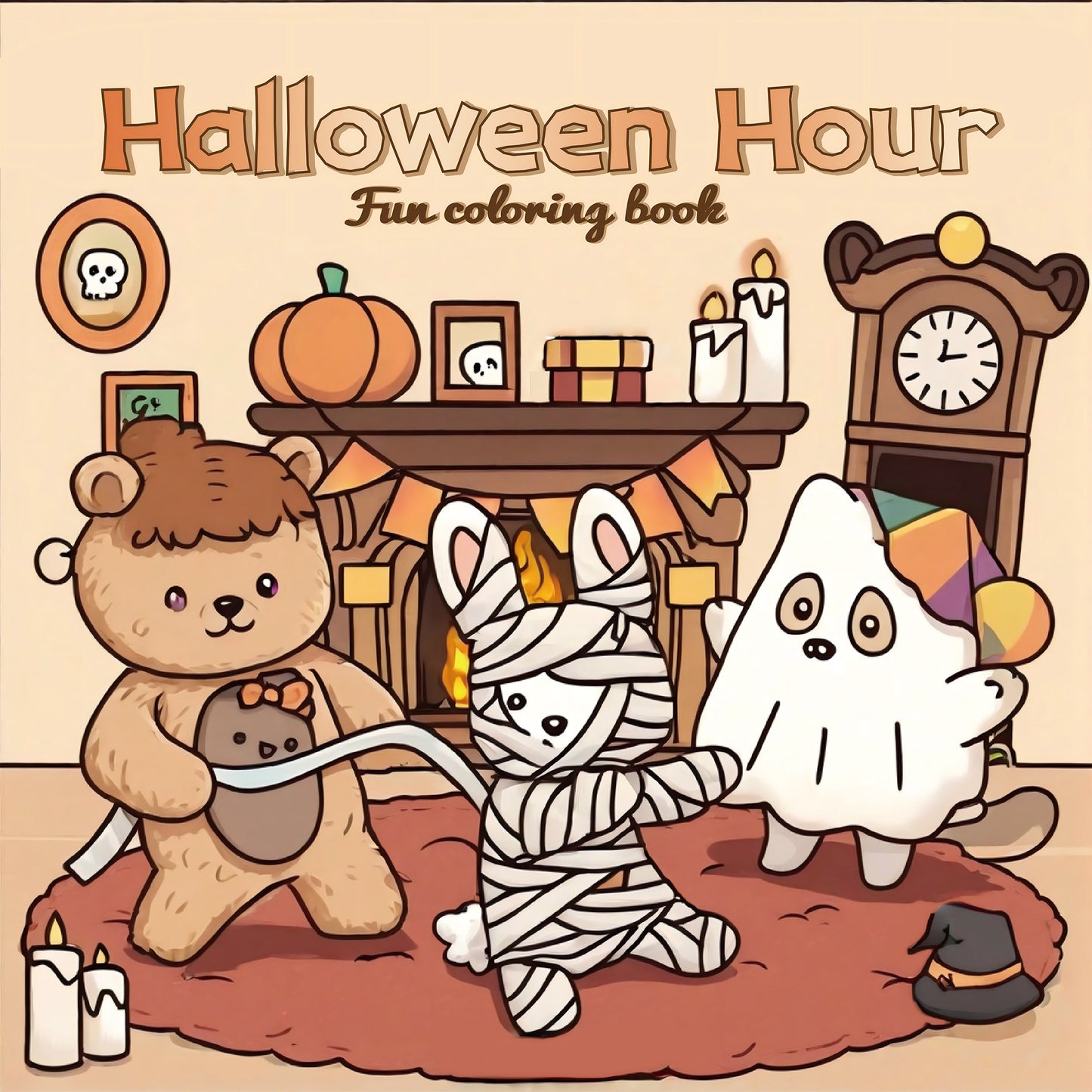 Halloween Coloring Book for Adults, Relaxation Doodles with Adorable Creepy Creatures, Educational Fun for Teens