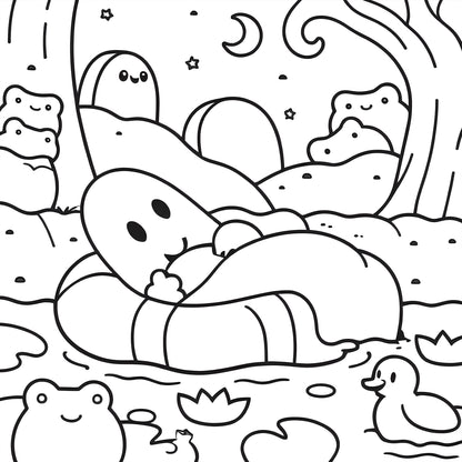 Halloween Coloring Book for Adults, Relaxation Doodles with Adorable Creepy Creatures, Educational Fun for Teens