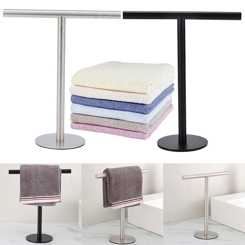 Free Standing Towel Bar Stainless Steel Hand Towel Holder Heavy Base For Bathroom Vanity Countertop 2