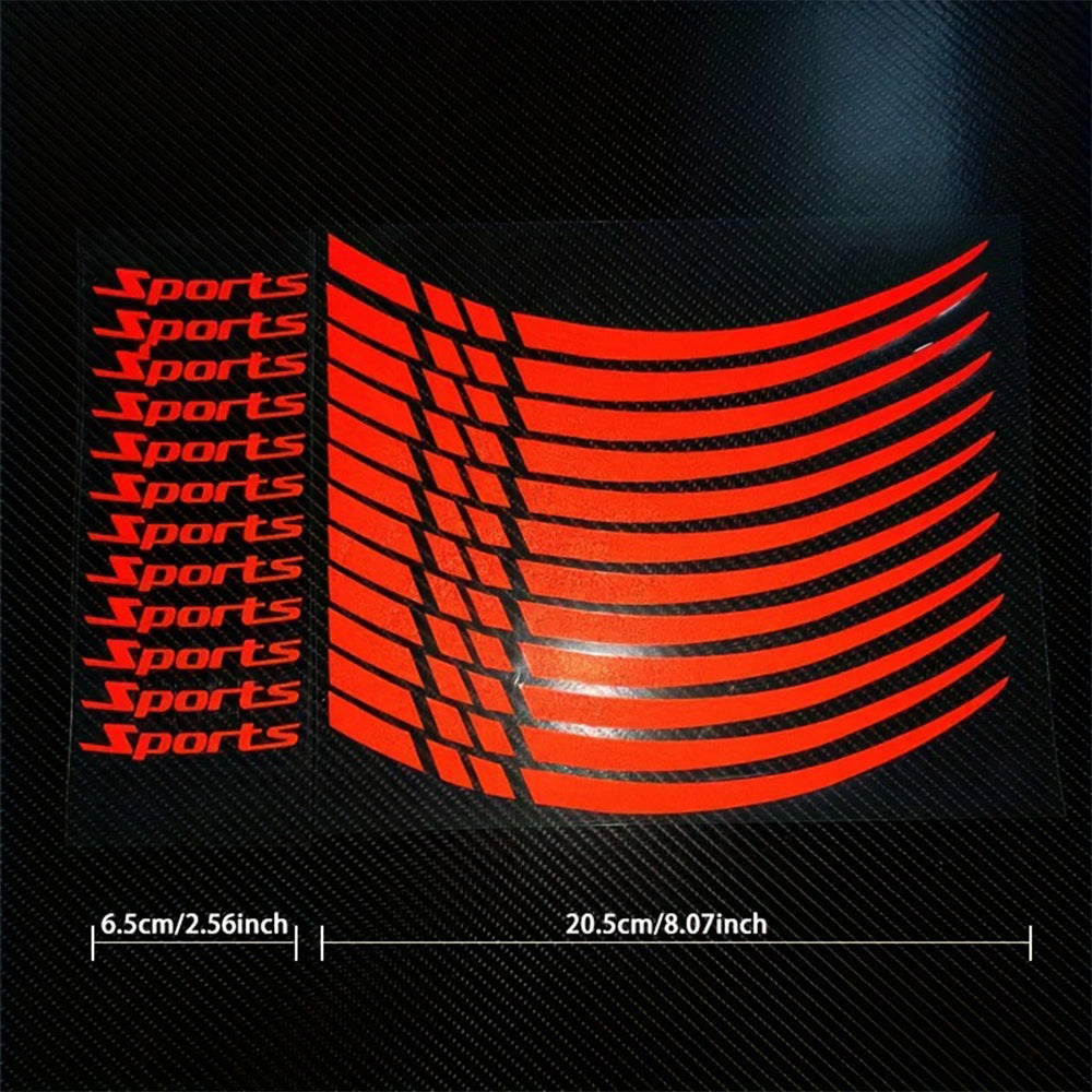 Road Bike Reflective Wheel Decal, Motorcycle Car Rim Stripe Sticker, Sport Wheel Tape