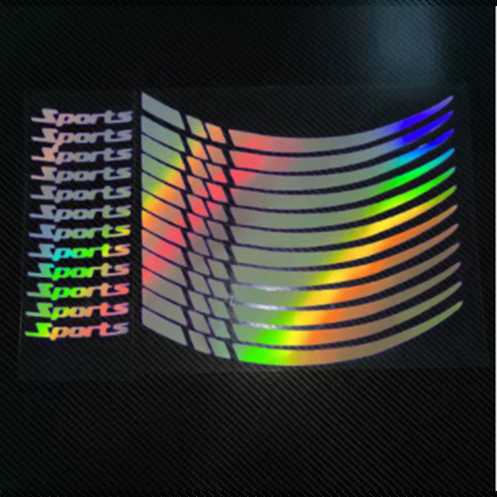 Road Bike Reflective Wheel Decal, Motorcycle Car Rim Stripe Sticker, Sport Wheel Tape