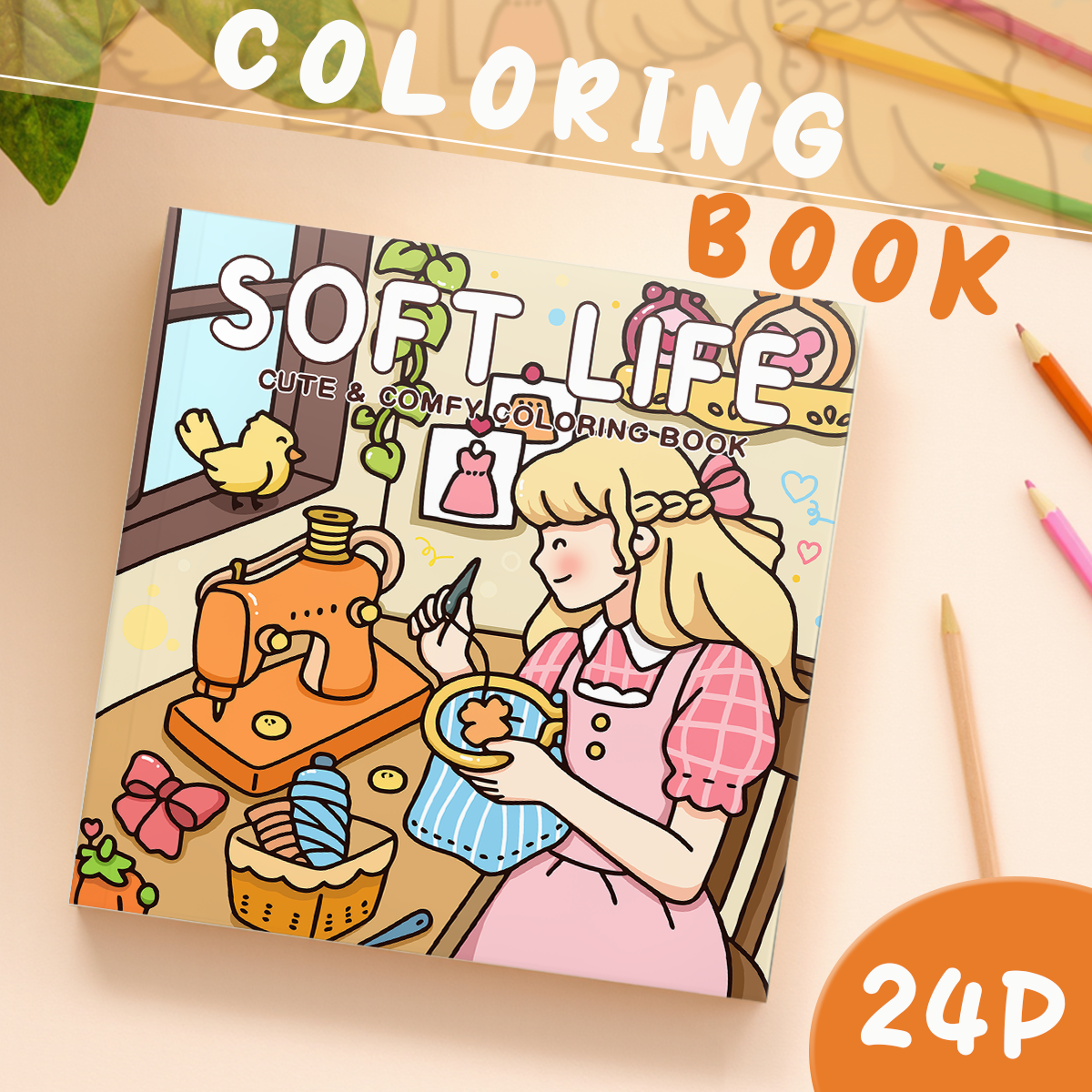 Soft Life Cute & Comfy Coloring Book for Adults, Cute Cartoon Patterns, Perfect Painting Gift for Party and Birthday