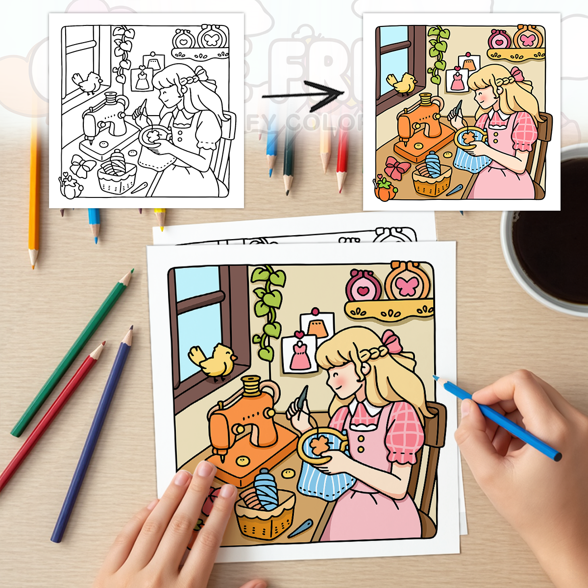 Soft Life Cute & Comfy Coloring Book for Adults, Cute Cartoon Patterns, Perfect Painting Gift for Party and Birthday