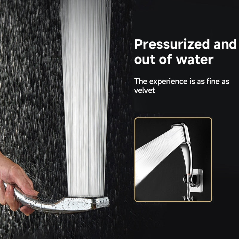 Square Pressurized Shower Head Hand Hold, Water Saving Rainfall Nozzle, Bathroom Spray Accessories