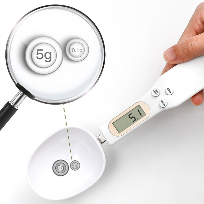 Electronic Measuring Spoon Scale, LCD Digital Kitchen Tool Adjustable Weighing Spoon for Coffee, Food, Flour, and Baking