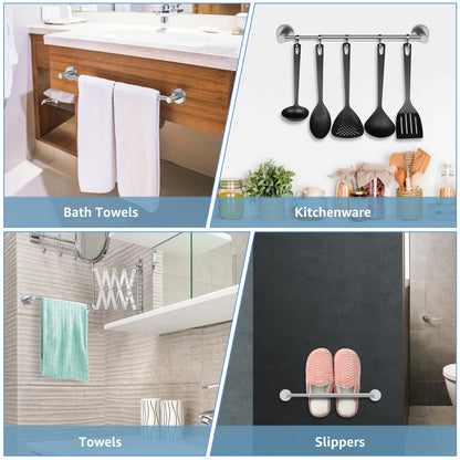 Adjustable Wall Mounted Towel Bar, Stainless Steel Retractable Towel Rack, Space Saving Bathroom Holder