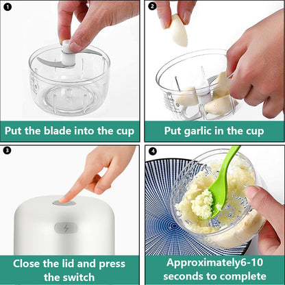 Wireless Mini Food Processor BatteryPowered Veggie Chopper Portable Electric Garlic Chopper With Sh 1