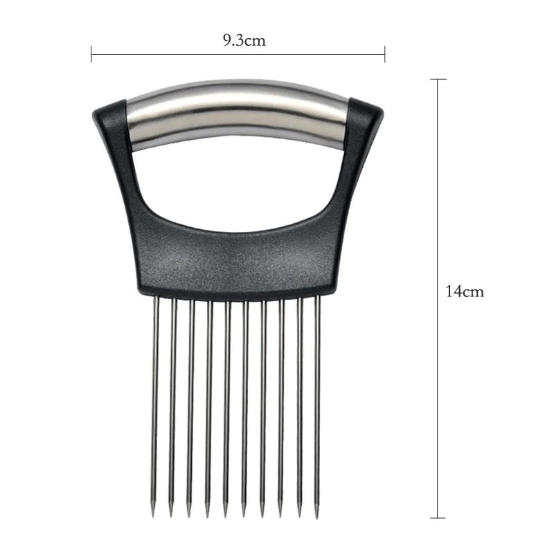 Stainless Steel Onion Slicer Holder  Vegetable Cutting Fork And Food Slicing Guide For Safe Even Ki 6