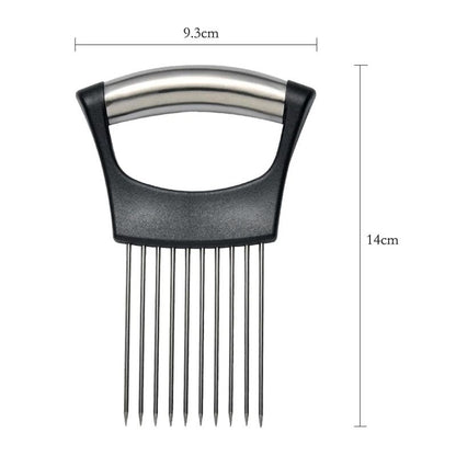 Stainless Steel Onion Slicer Holder  Vegetable Cutting Fork And Food Slicing Guide For Safe Even Ki 6