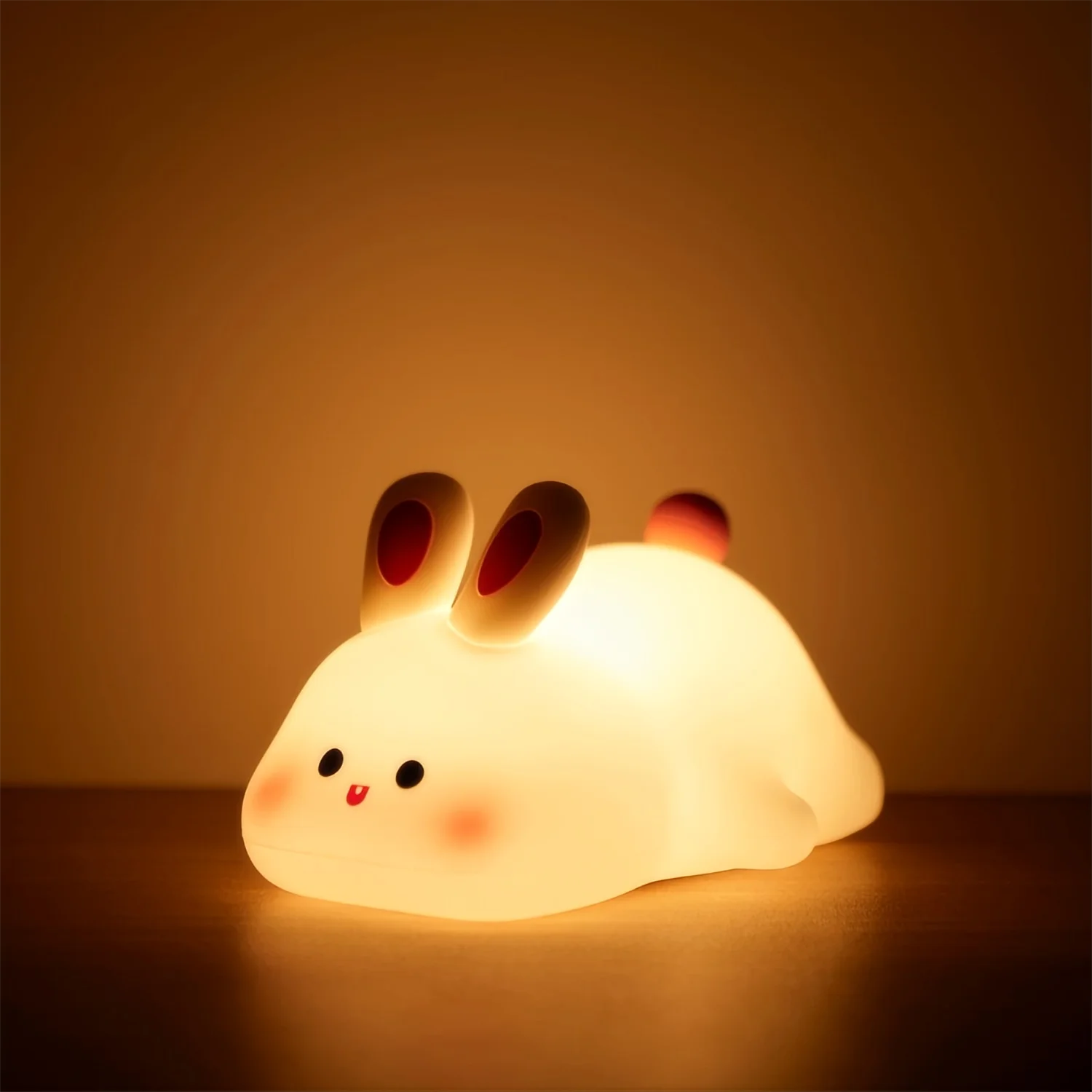 Touch Silicone Nightlights USB Rechargeable LED Night Light Cute Panda Sheep Rabbit Bedroom Decor L 6