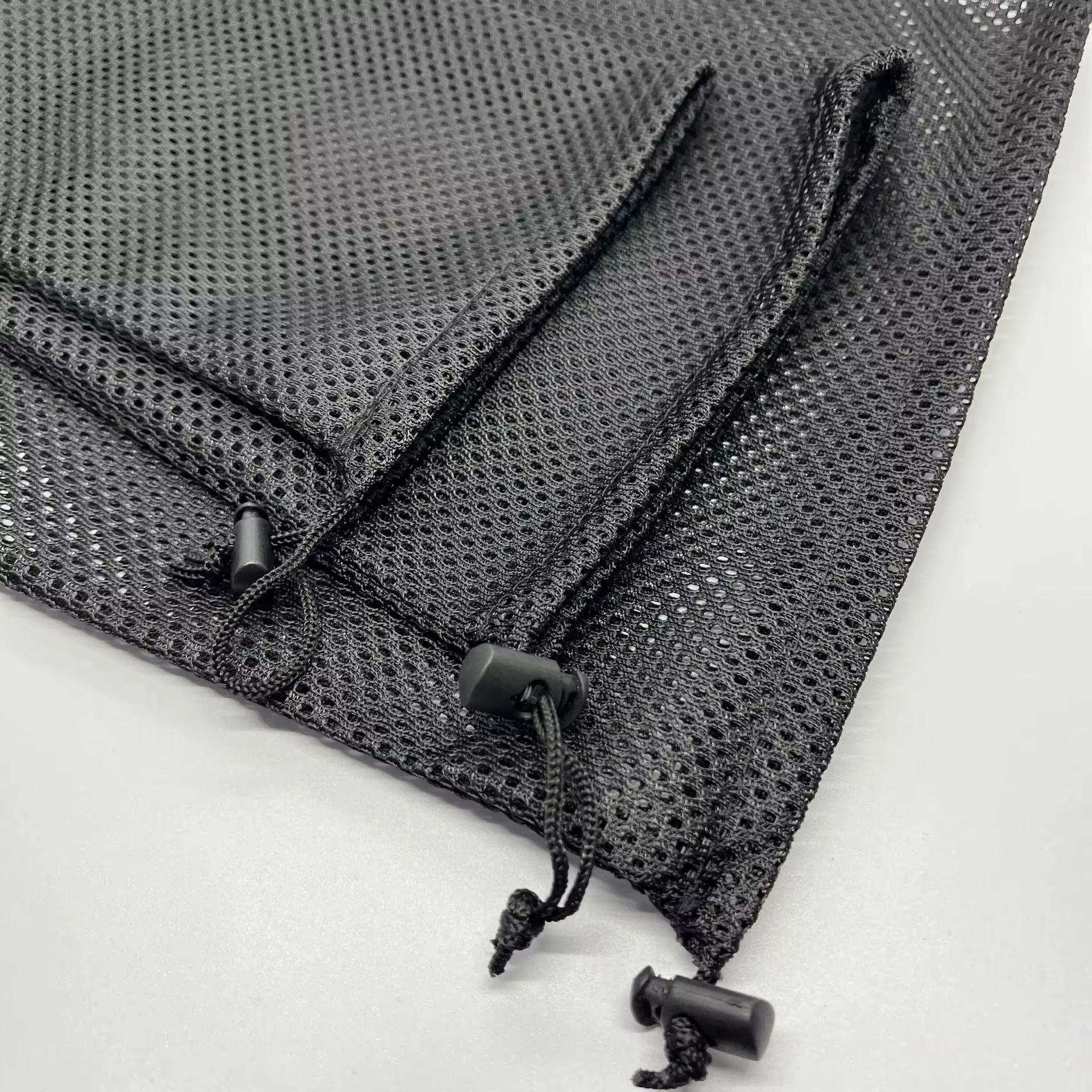 VersaMesh Drawstring Storage Bag  Black Polyester Mesh Organizer Pouch 1