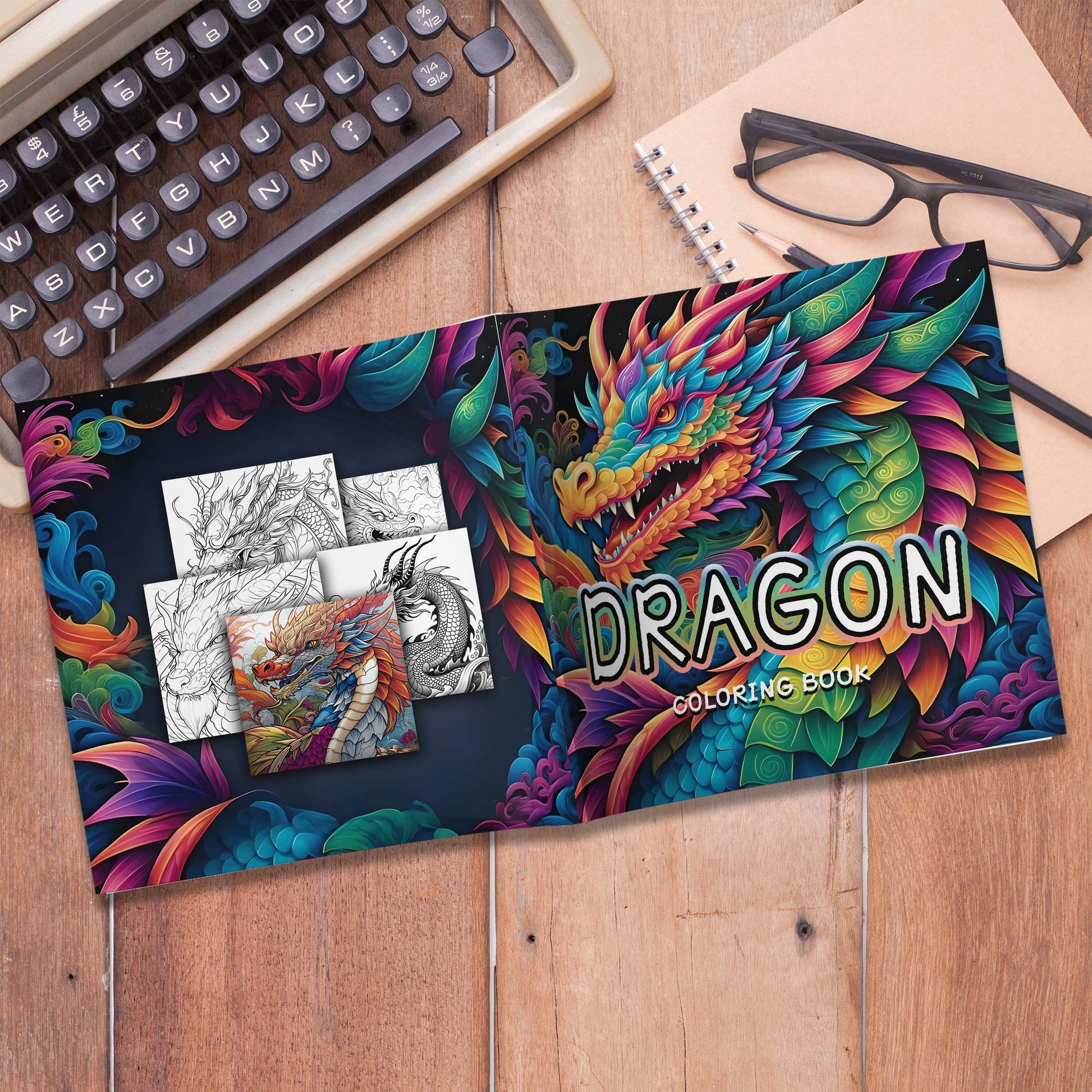 Dragon Colouring Book, Different Patterns for Relax Art, A Perfect Parent Child Interactive Gift