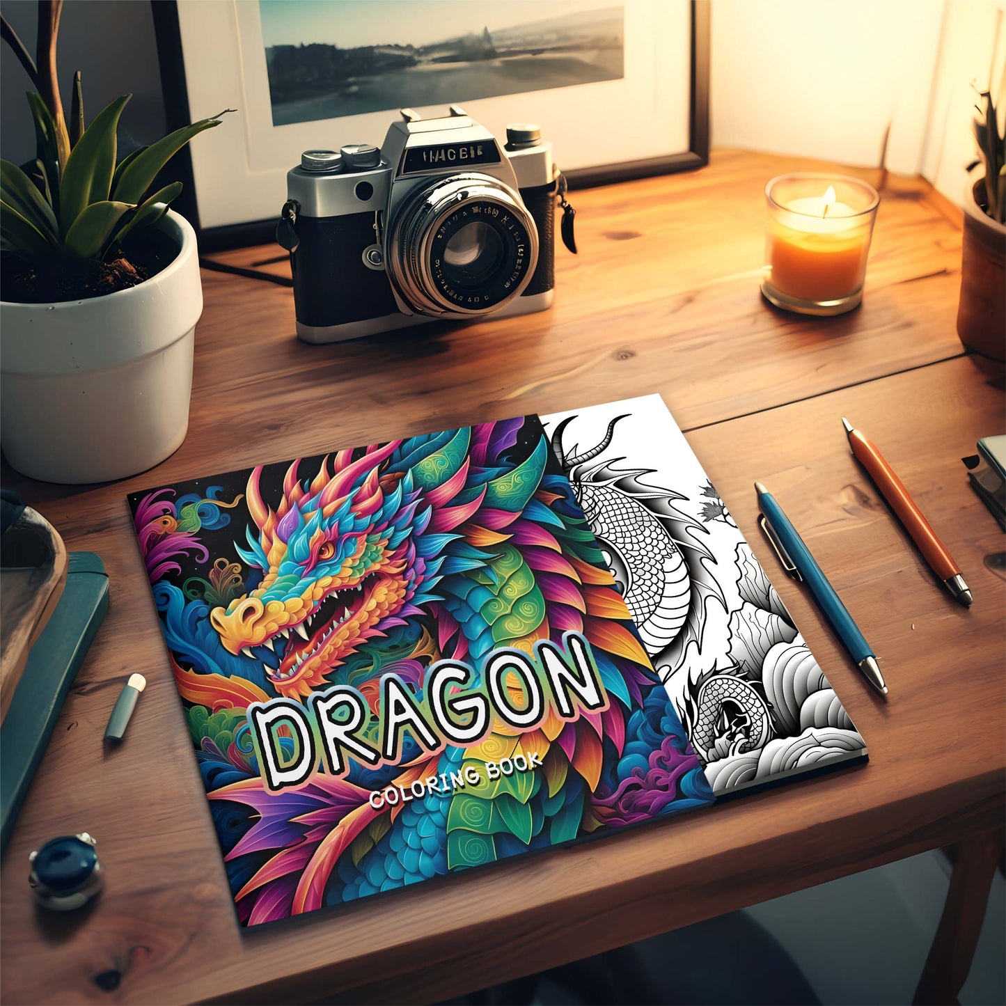 Dragon Colouring Book, Different Patterns for Relax Art, A Perfect Parent Child Interactive Gift