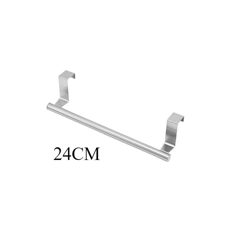 Over the Door Towel Rack, Stainless Steel Towel Bar, No Drill Storage Organizer for Bathroom and Kitchen Cabinet Door