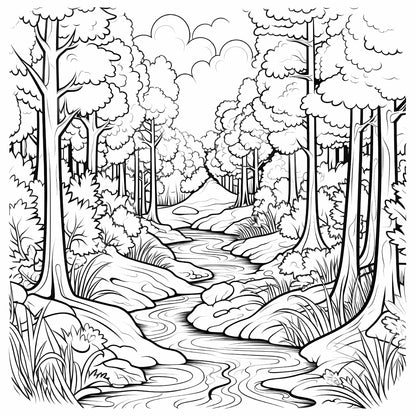 Psychedelic Forest Coloring Book for Adults, Teens, Cute Drawing Book, Perfect Gift for Party and Birthday