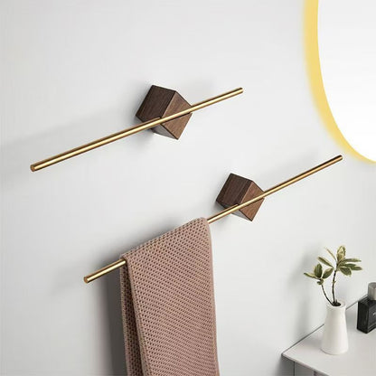 Space Saving Wood Towel Rack, Wall Hanging Bath Towel Holder, Aluminum Bathroom Shelf and Kitchen Storage Rack