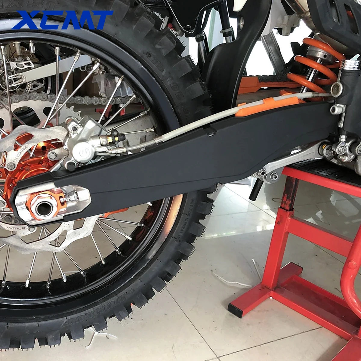 Premium Motorcycle Swing Arm Cover, Universal Swingarm Protector, Rear Wheel Guard