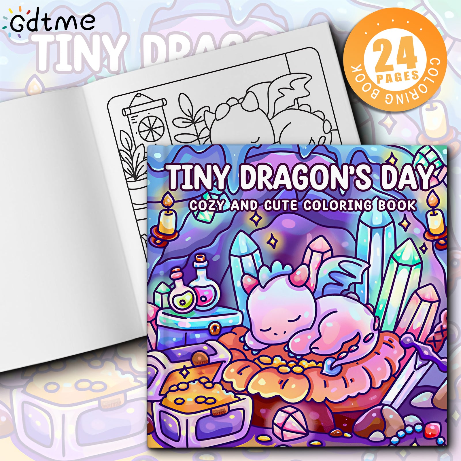 Tiny Dragons Day Coloring Book, Cosy and Cute designs for Adults, Relieve Stress, Kill Time, DIY Painting