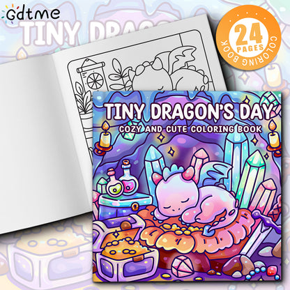 Tiny Dragons Day Coloring Book, Cosy and Cute designs for Adults, Relieve Stress, Kill Time, DIY Painting