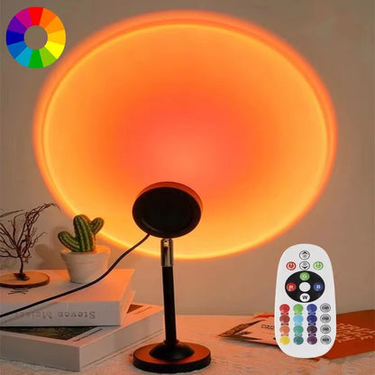 Sunset Glow LED Projection Lamp – Rainbow Atmosphere & Ambient Night Light