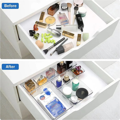 ClearView Modular Plastic Drawer Organizer Set 2 714 Pcs  Dividers  Bins For Desk Dresser  Office 2
