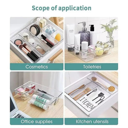 ClearView Modular Plastic Drawer Organizer Set 2 714 Pcs  Dividers  Bins For Desk Dresser  Office 4