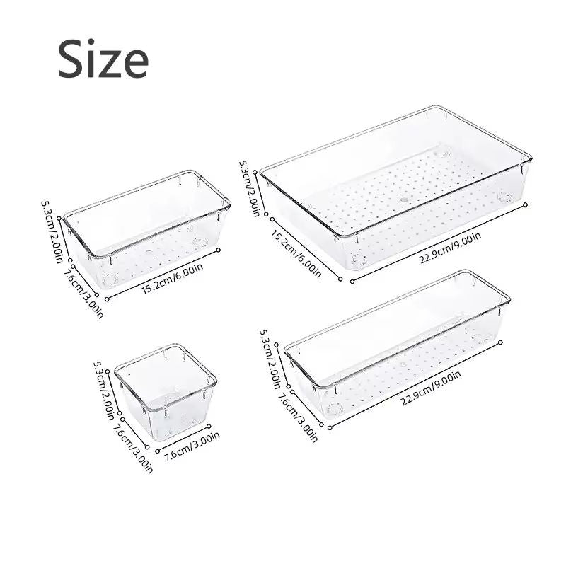ClearView Modular Plastic Drawer Organizer Set 2 714 Pcs  Dividers  Bins For Desk Dresser  Office 5