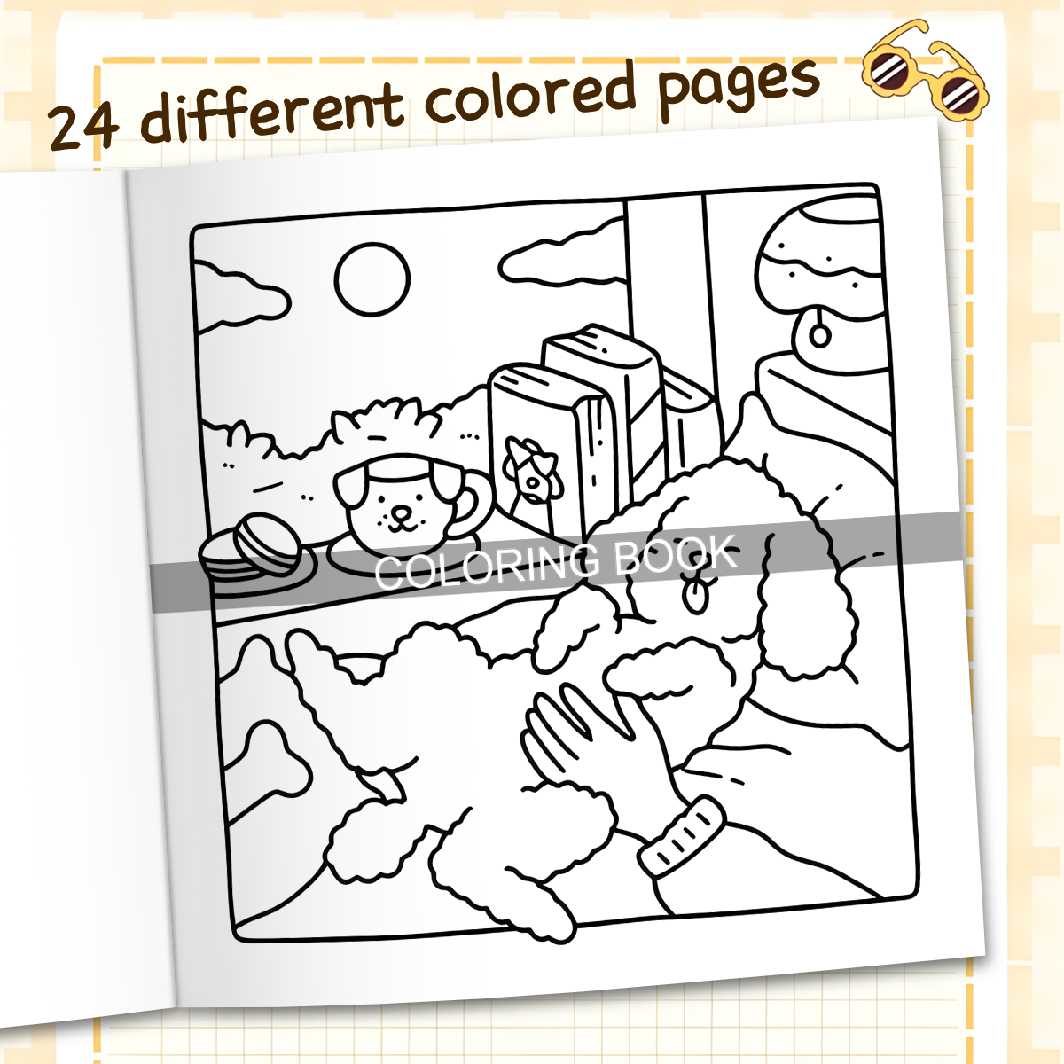 Dog Moments Colouring Book, PUPPY LIFE Scenes for Adult Stress Relief, Kids Educational Toys, Painting Drawing Book