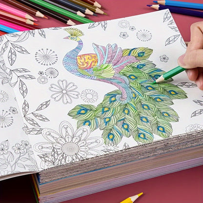 Anti Stress Adult Colouring Book, Random Copy Design for Mindfulness and Creativity
