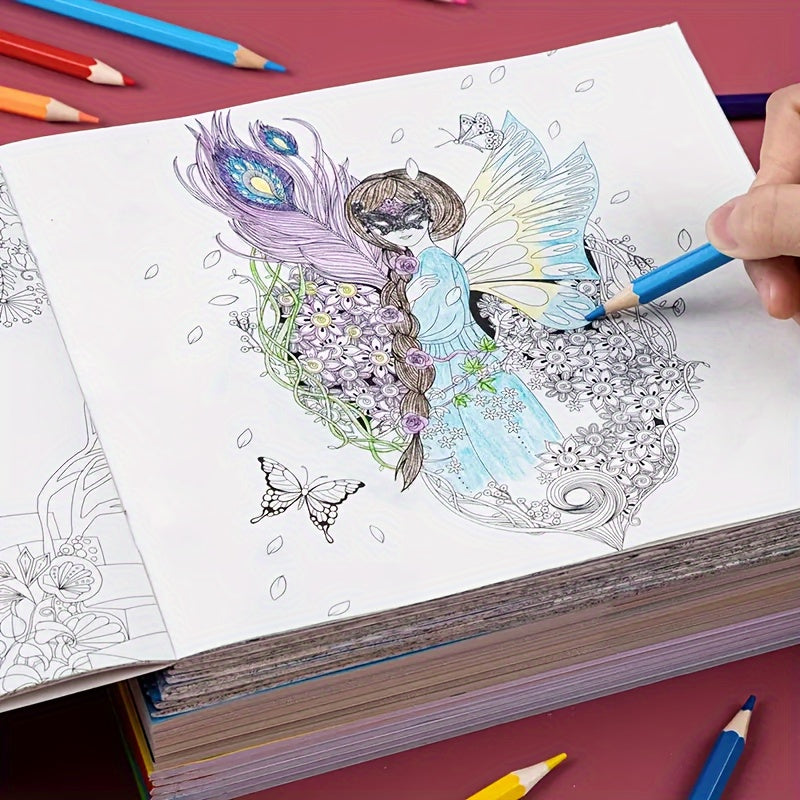 Anti Stress Adult Colouring Book, Random Copy Design for Mindfulness and Creativity