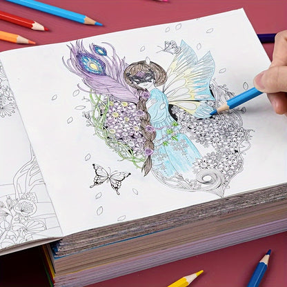 Anti Stress Adult Colouring Book, Random Copy Design for Mindfulness and Creativity