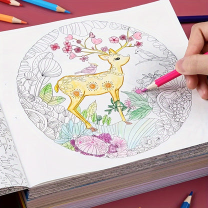 Anti Stress Adult Colouring Book, Random Copy Design for Mindfulness and Creativity