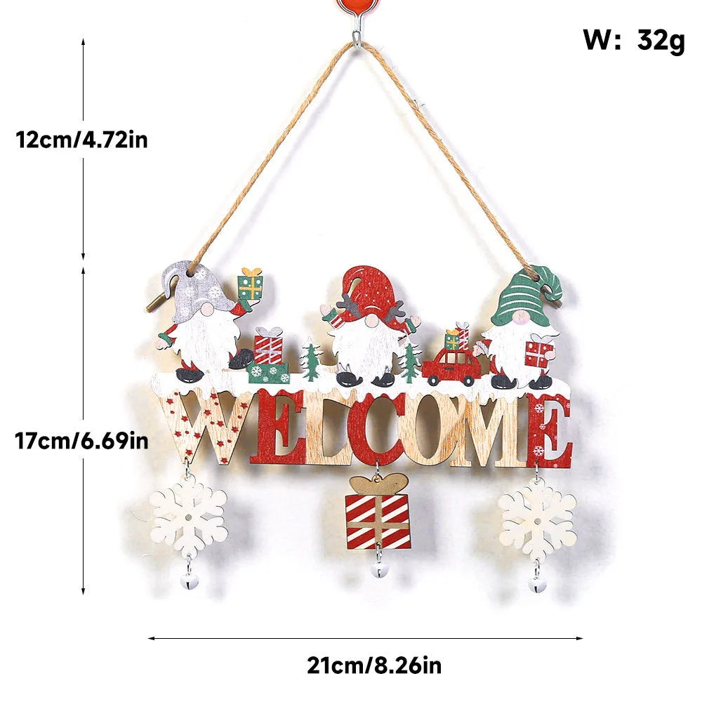 Merry Christmas Decor Xmas Tree Wall Ornament Natal Navidad Christmas Hanging Pendant Wooden Crafts 7