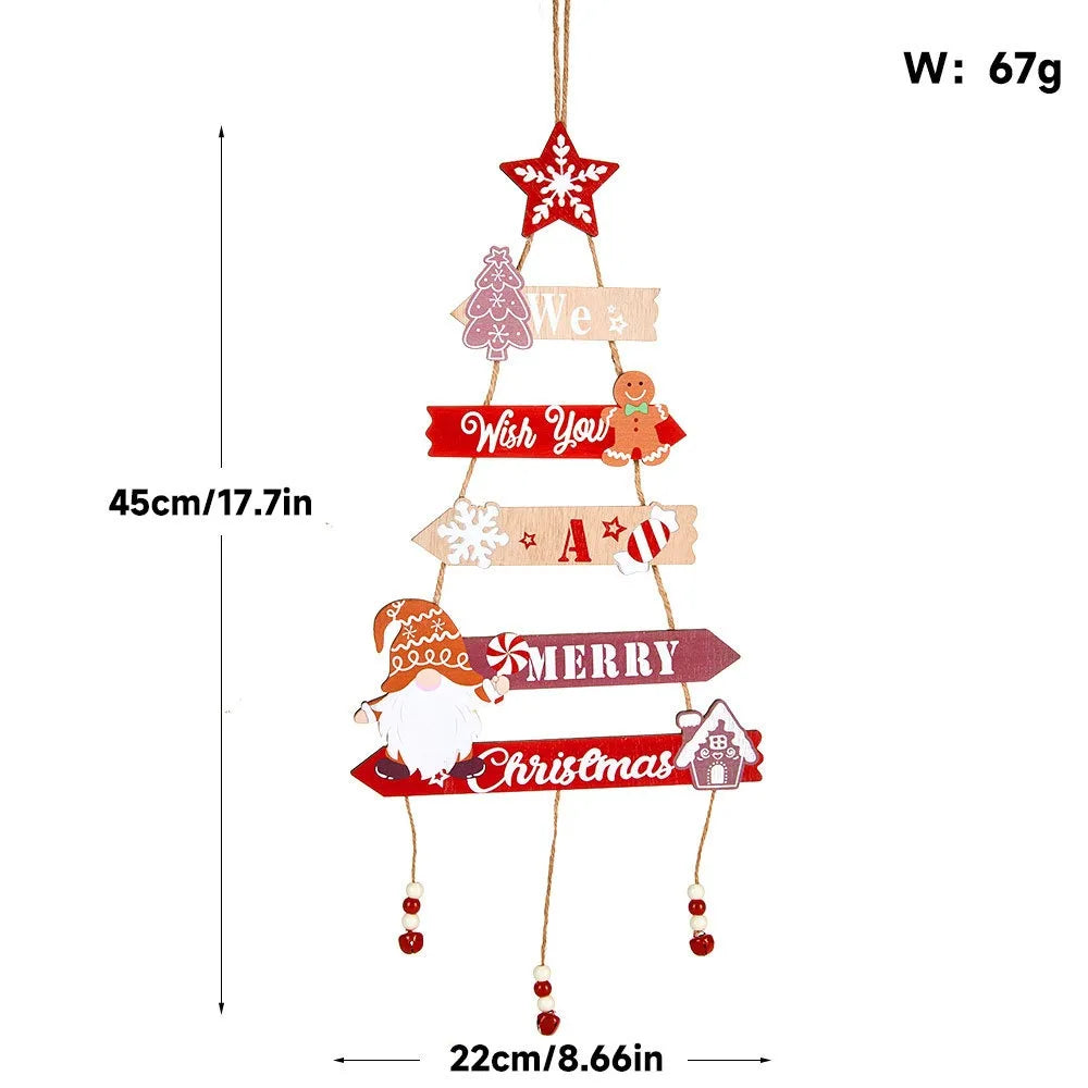 Merry Christmas Decor Xmas Tree Wall Ornament Natal Navidad Christmas Hanging Pendant Wooden Crafts 9