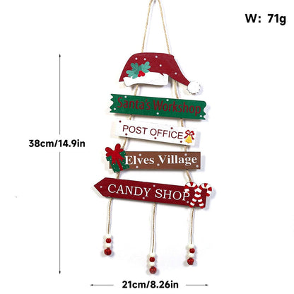 Merry Christmas Decor Xmas Tree Wall Ornament Natal Navidad Christmas Hanging Pendant Wooden Crafts 12