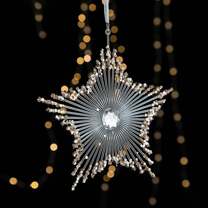 Christmas Tree Ornaments Hanging, Acrylic Crystal Pendant, Snowflake Ornaments , Home Decoration Xmas Gifts