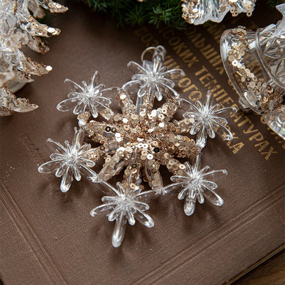 Christmas Tree Ornaments Hanging, Acrylic Crystal Pendant, Snowflake Ornaments , Home Decoration Xmas Gifts