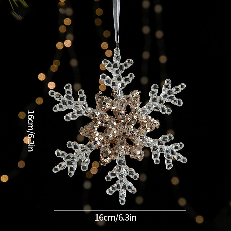 Christmas Tree Ornaments Hanging, Acrylic Crystal Pendant, Snowflake Ornaments , Home Decoration Xmas Gifts