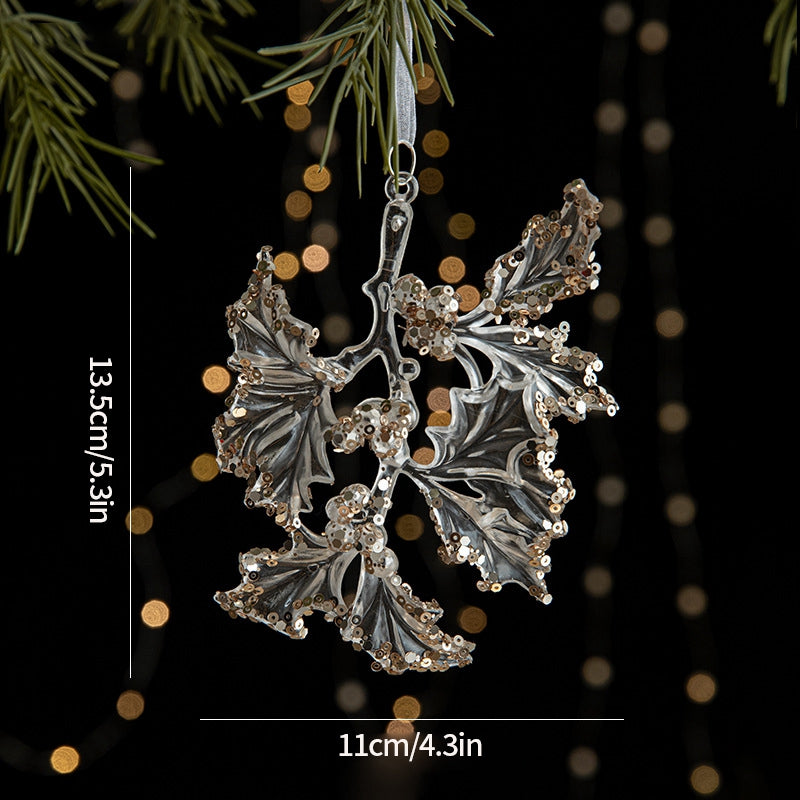 Christmas Tree Ornaments Hanging, Acrylic Crystal Pendant, Snowflake Ornaments , Home Decoration Xmas Gifts