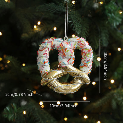 Christmas Tree Ornaments Hanging, Acrylic Crystal Pendant, Snowflake Ornaments , Home Decoration Xmas Gifts