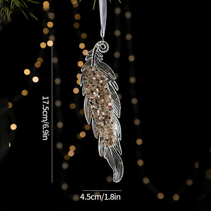 Christmas Tree Ornaments Hanging, Acrylic Crystal Pendant, Snowflake Ornaments , Home Decoration Xmas Gifts