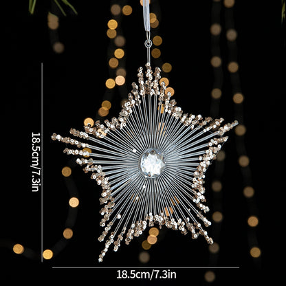 Christmas Tree Ornaments Hanging, Acrylic Crystal Pendant, Snowflake Ornaments , Home Decoration Xmas Gifts