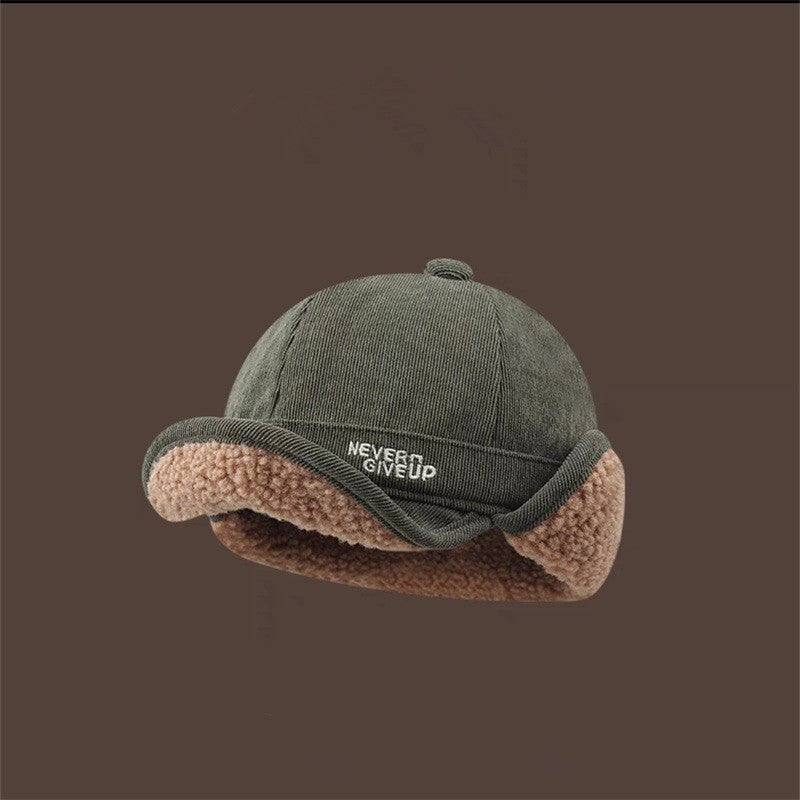 Thickened Sheep Wool Hat Ear Protection For Men And Women Warm Cycling Beanie For Autumn Winter 5